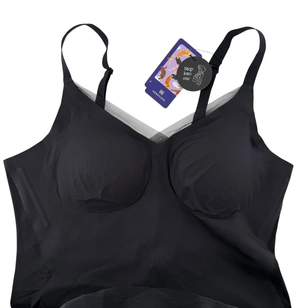 HONEYLOVE CrossOver Cami Black Sculpting Bra Tank Tummy Control Shapewear 3XL - Picture 5 of 9